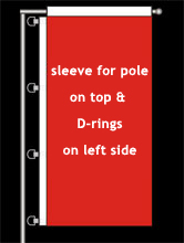 sleeve for pole on top d-rings left sample image