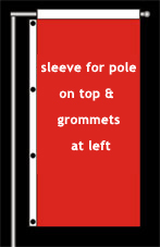 sleeve for pole on top grommets left sample image