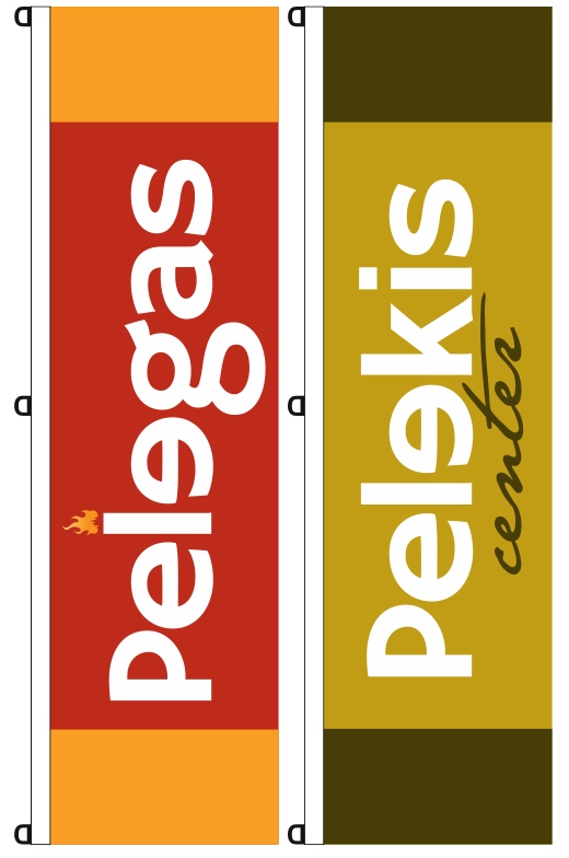 custom advertising flags 60x220cm for PELEKIS PELEGAS