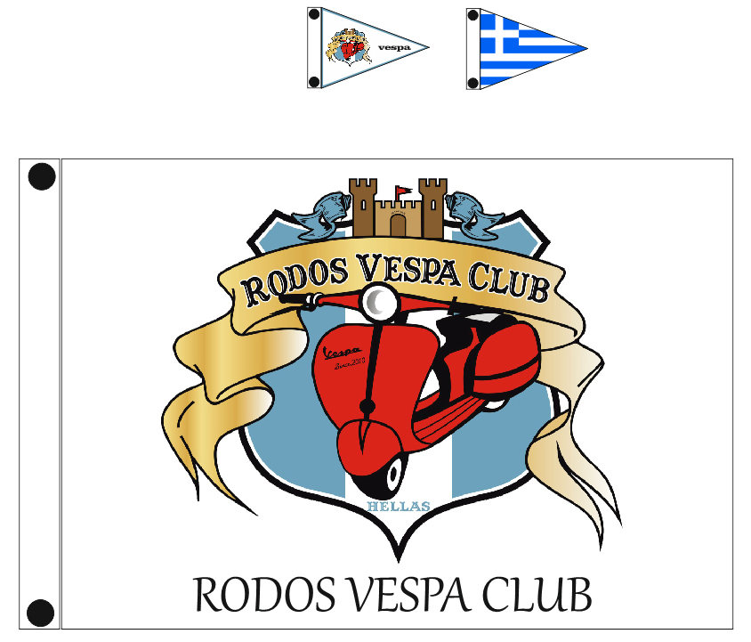 custom flags various for VESPA CLUB RODOS