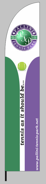 promotional feather flag 70x340cm for PALLINI TENNIS PARK