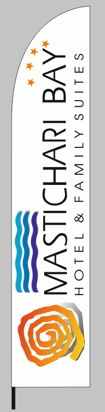 feather flags 70x340cm for the hotel MASTICHARI BAY