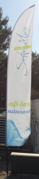 advertising beach flags 70x340cm for beach bar SANTA DEL MAR