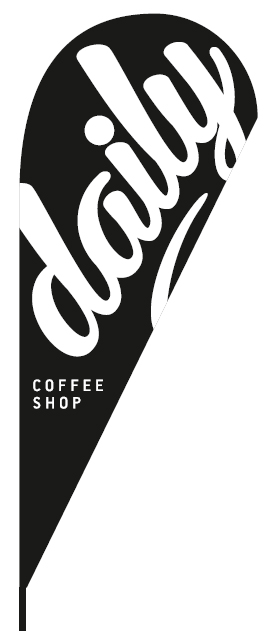 promotional teardrop flags 110x265cm for COFFEE SHOP DAILY